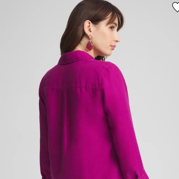 Chico’s Button Down Linen Shirt Size US 10/M 1.5 - Picture 9 of 11